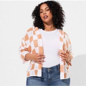 Torrid Crochet Open Front Hoodie
Cardigan Checkered Women's Size 1X